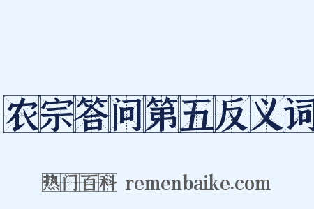 农宗答问第五反义词是什么意思的图片